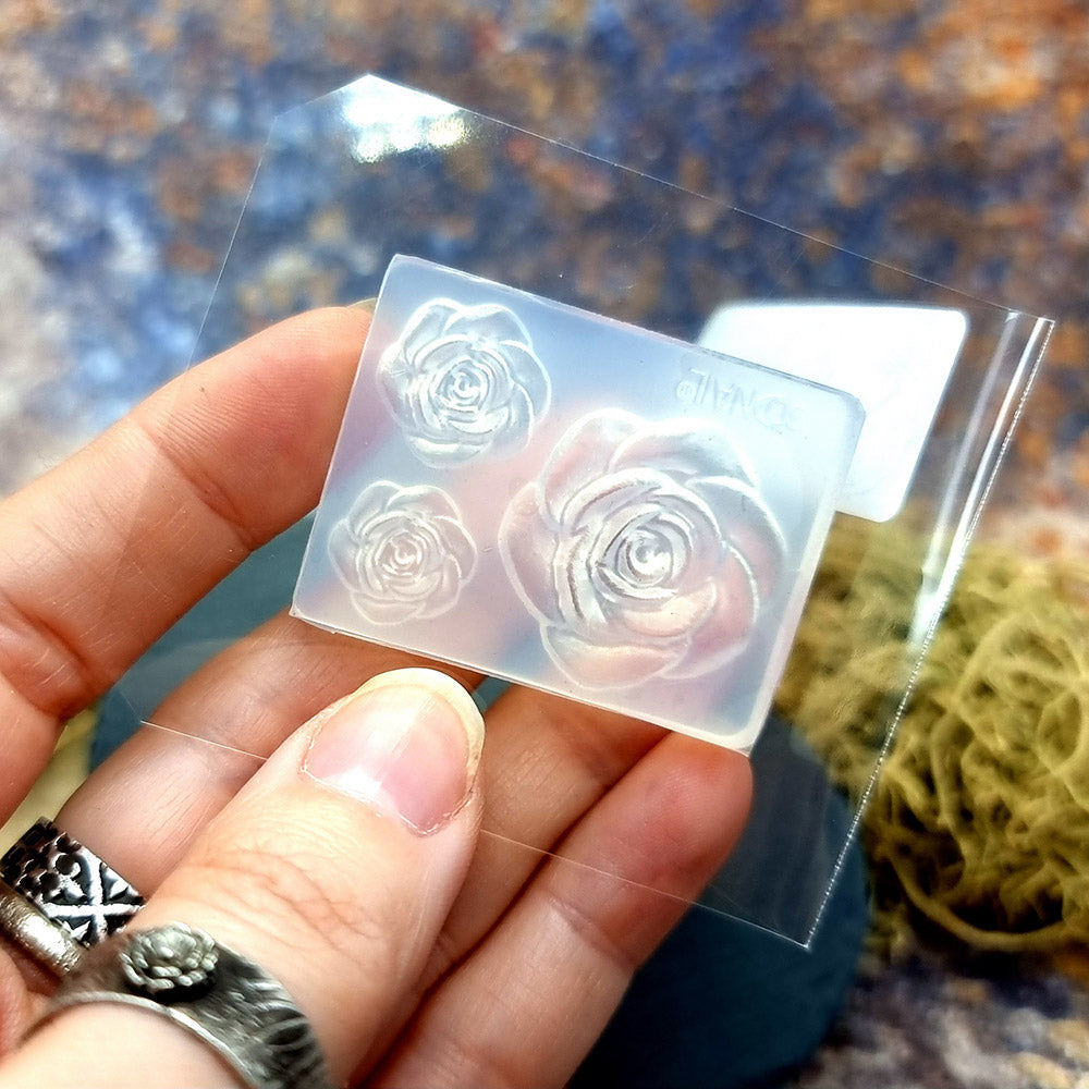 Roses silicone mold for polymer clay