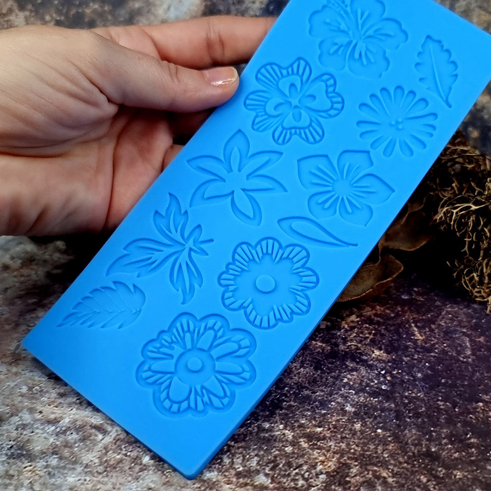 Flowers - Thin Detailed silicone mold for polymer clay