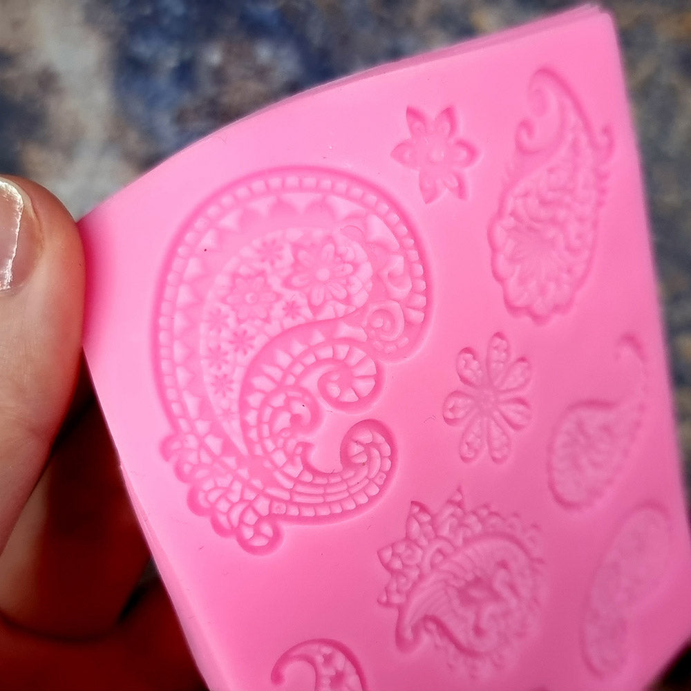 Paisley - Thin silicone mold for polymer clay