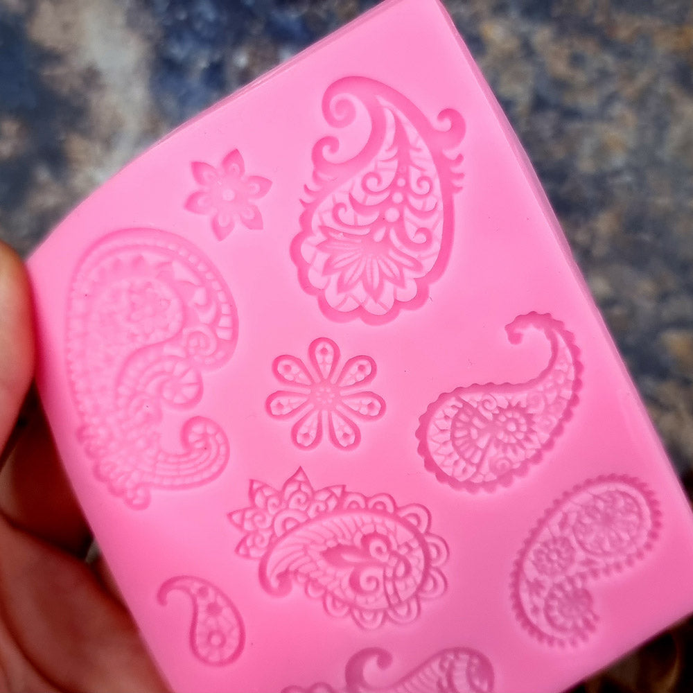 Paisley - Thin silicone mold for polymer clay