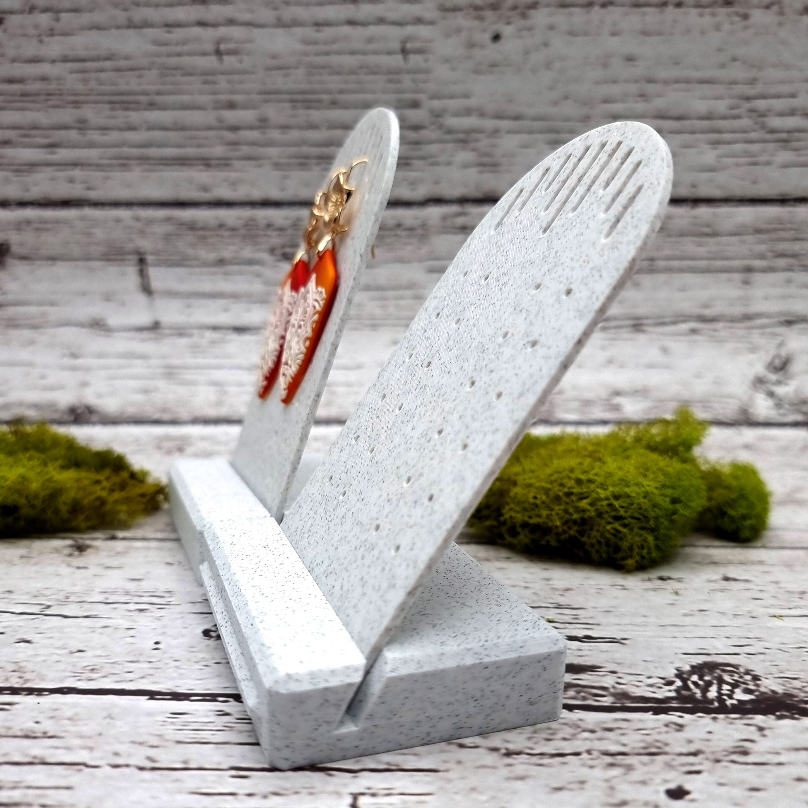 Tilt Display for Earrings - White Marble Display for Earrings SweetyBijou Tools