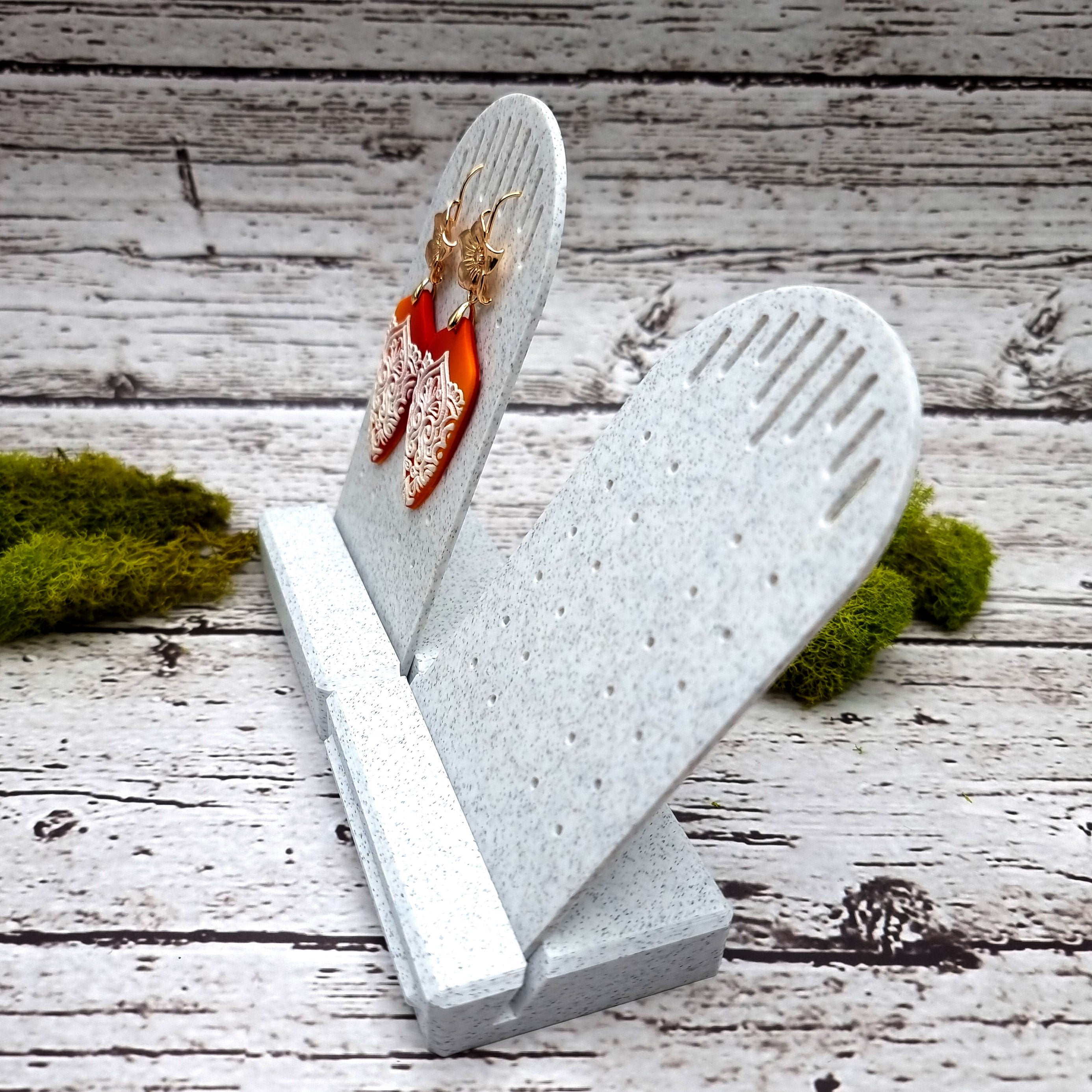 Tilt Display for Earrings - White Marble Display for Earrings SweetyBijou Tools