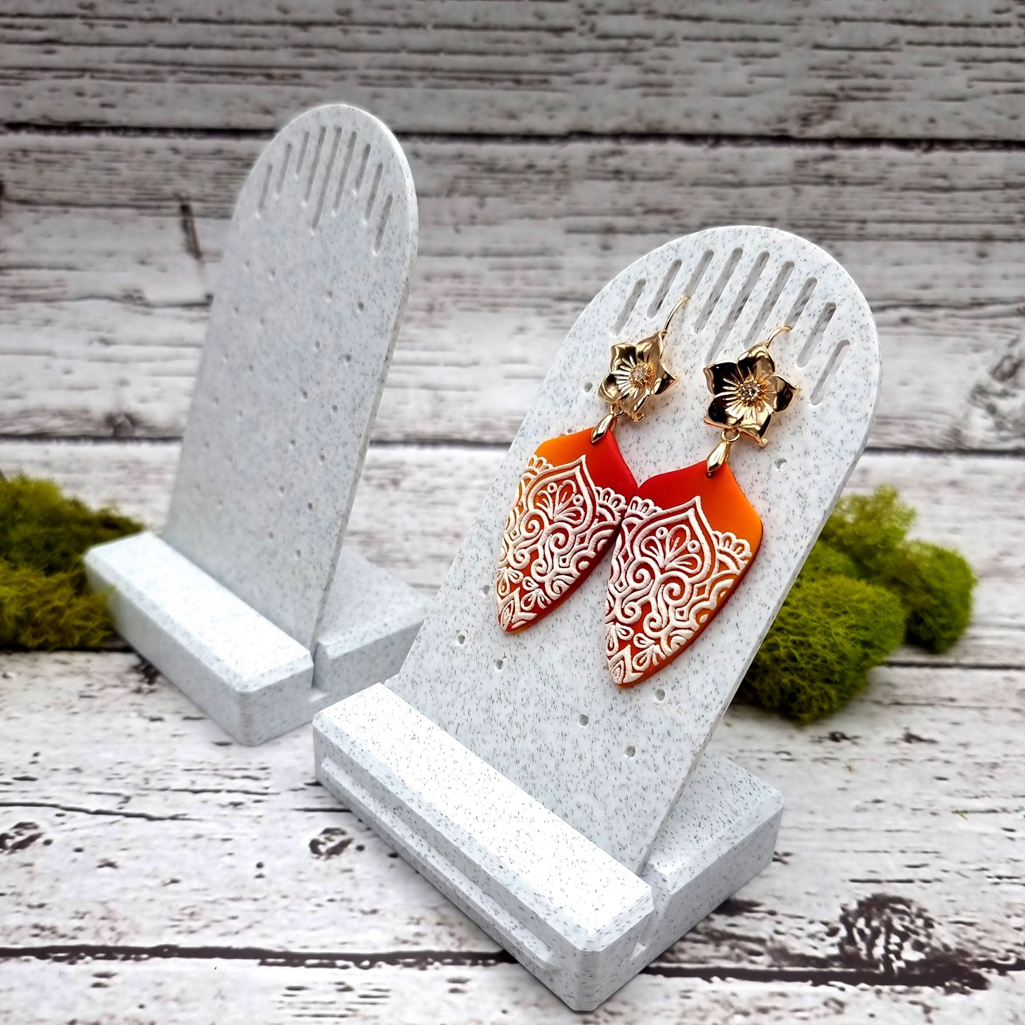 Tilt Display for Earrings - White Marble Display for Earrings SweetyBijou Tools