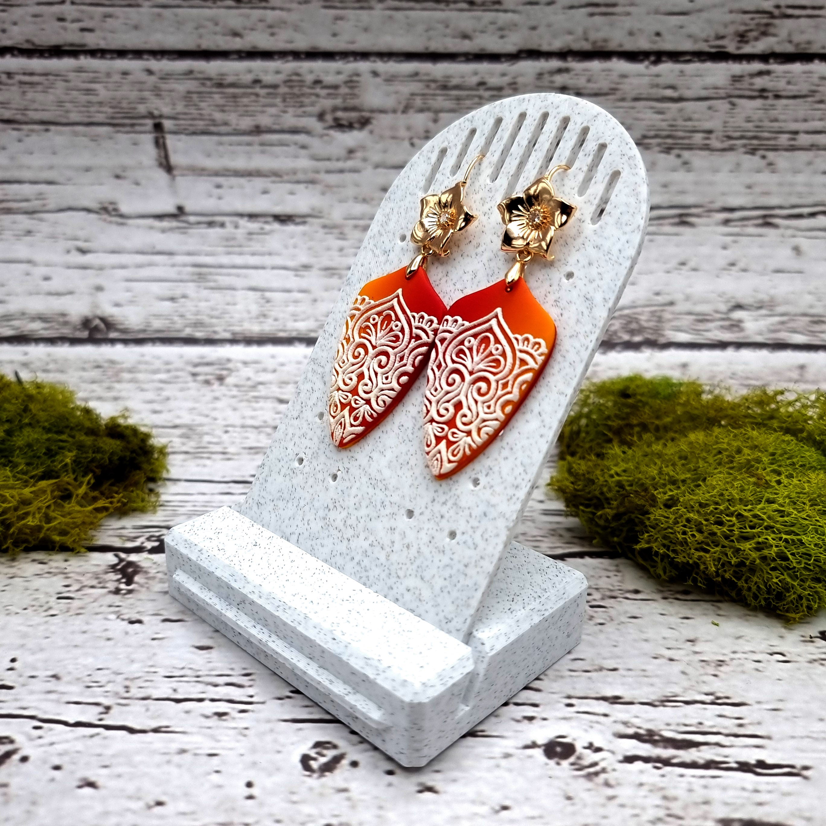 Tilt Display for Earrings - White Marble Display for Earrings SweetyBijou Tools