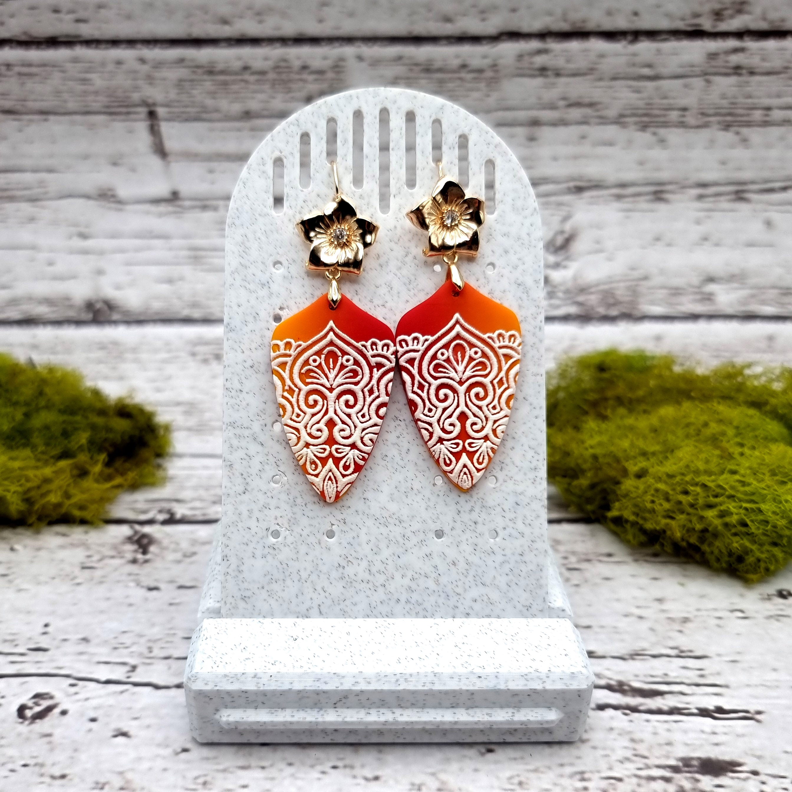 Tilt Display for Earrings - White Marble Display for Earrings SweetyBijou Tools