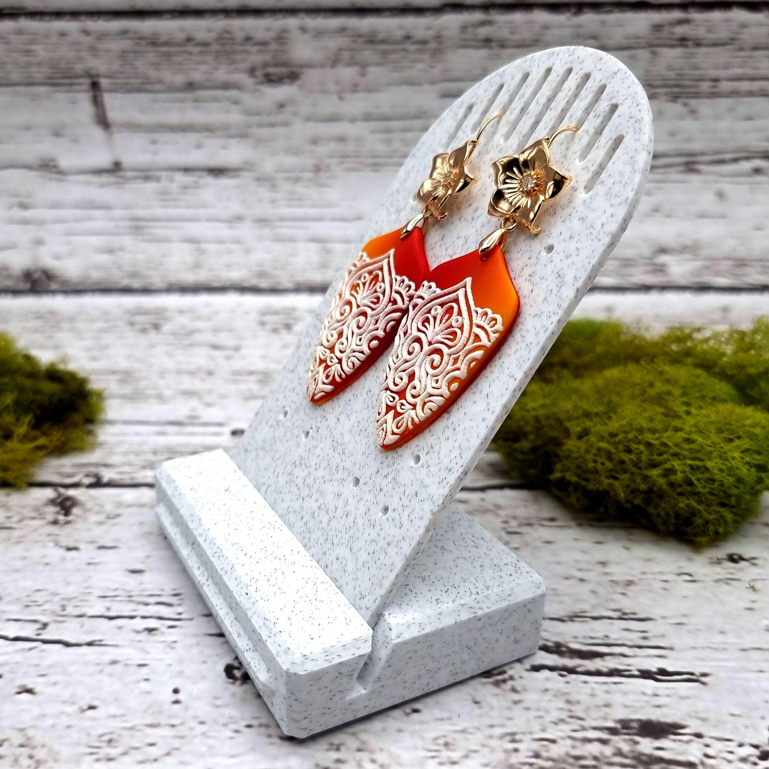Tilt Display for Earrings - White Marble Display for Earrings SweetyBijou Tools