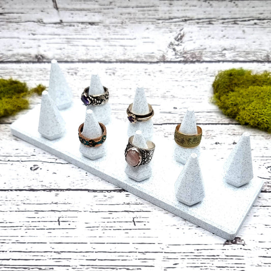 9 Fingers Display for Rings (Vertical) - White Marble Display for Rings SweetyBijou Tools