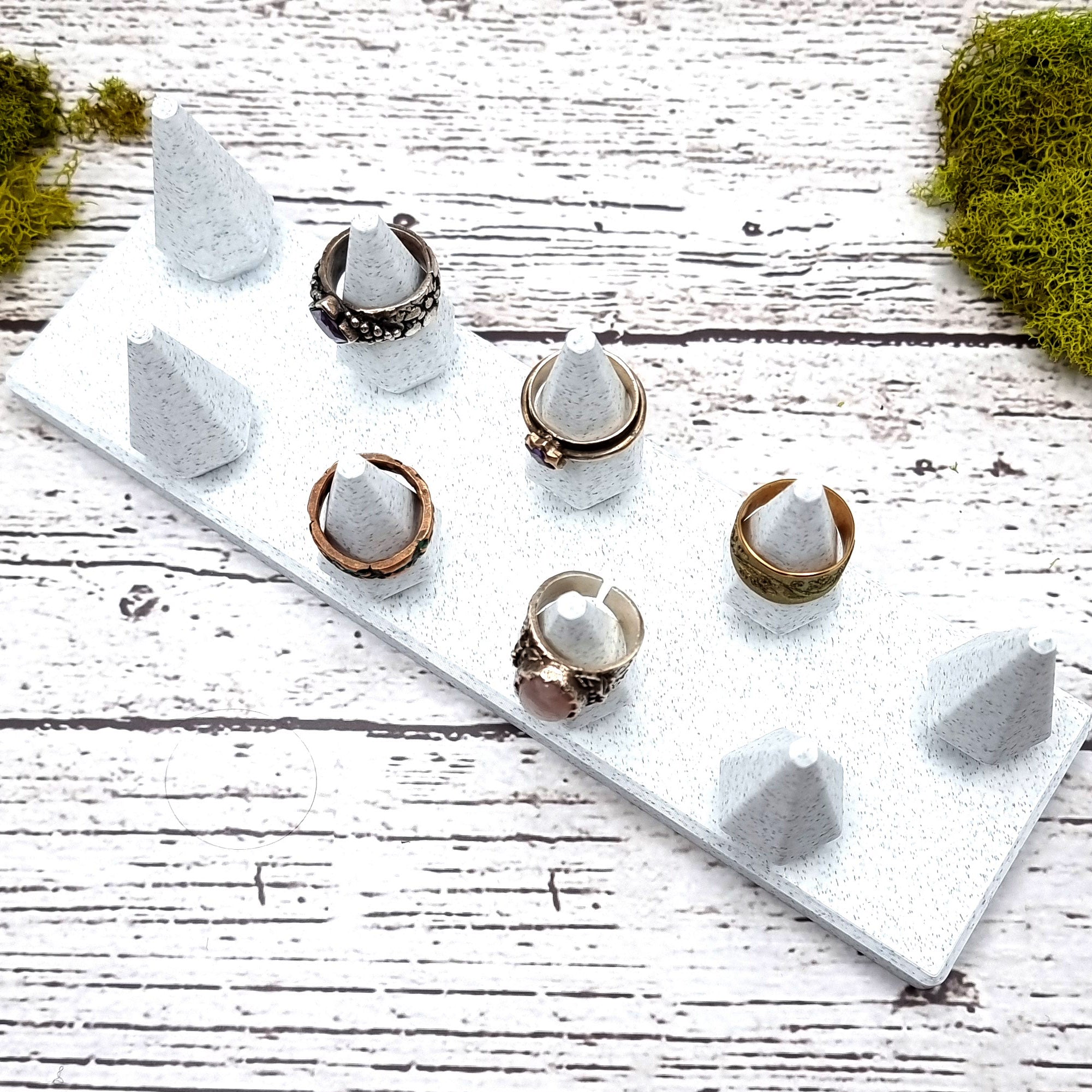 9 Fingers Display for Rings (Vertical) - White Marble Display for Rings SweetyBijou Tools