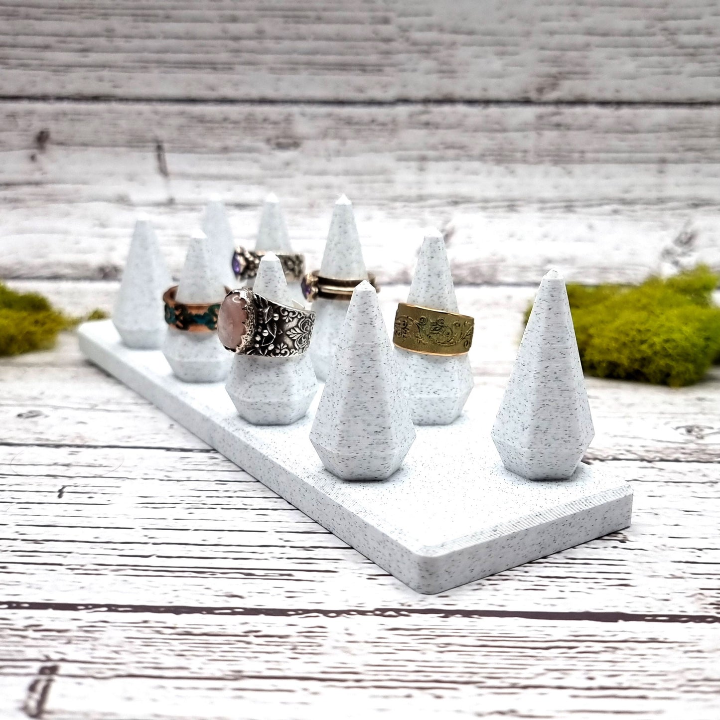 9 Fingers Display for Rings (Vertical) - White Marble Display for Rings SweetyBijou Tools