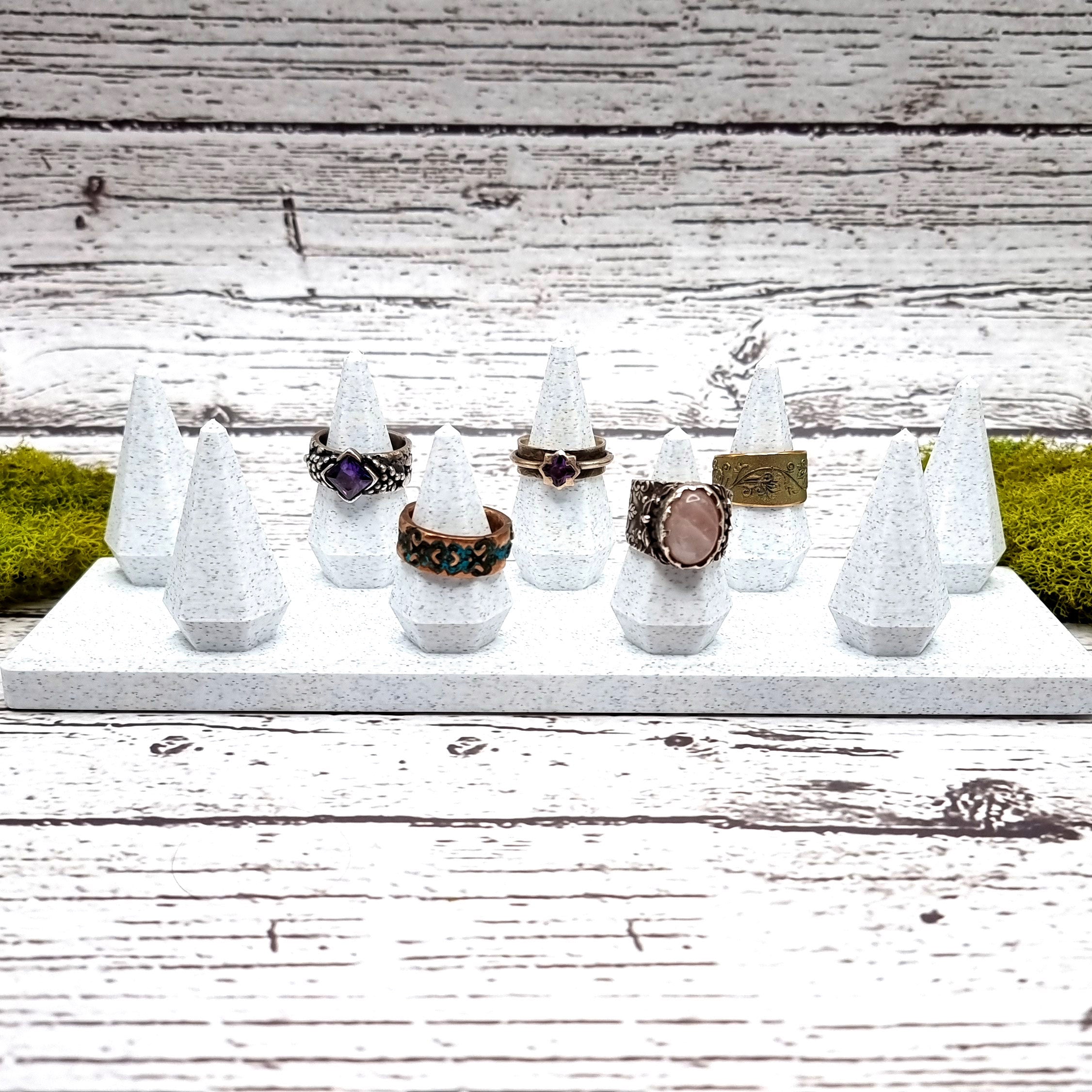 9 Fingers Display for Rings (Vertical) - White Marble Display for Rings SweetyBijou Tools