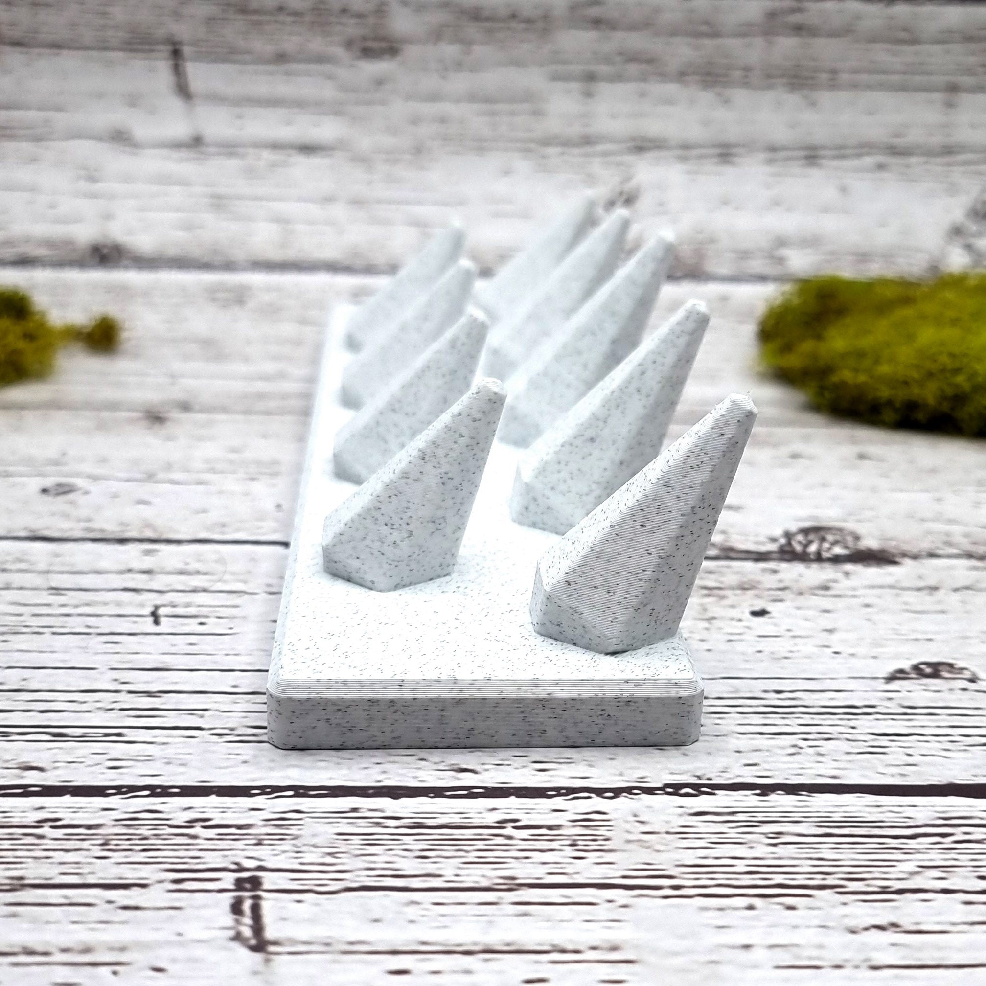 9 Fingers - Tilt Display for Rings - White Marble Display for Rings SweetyBijou Tools