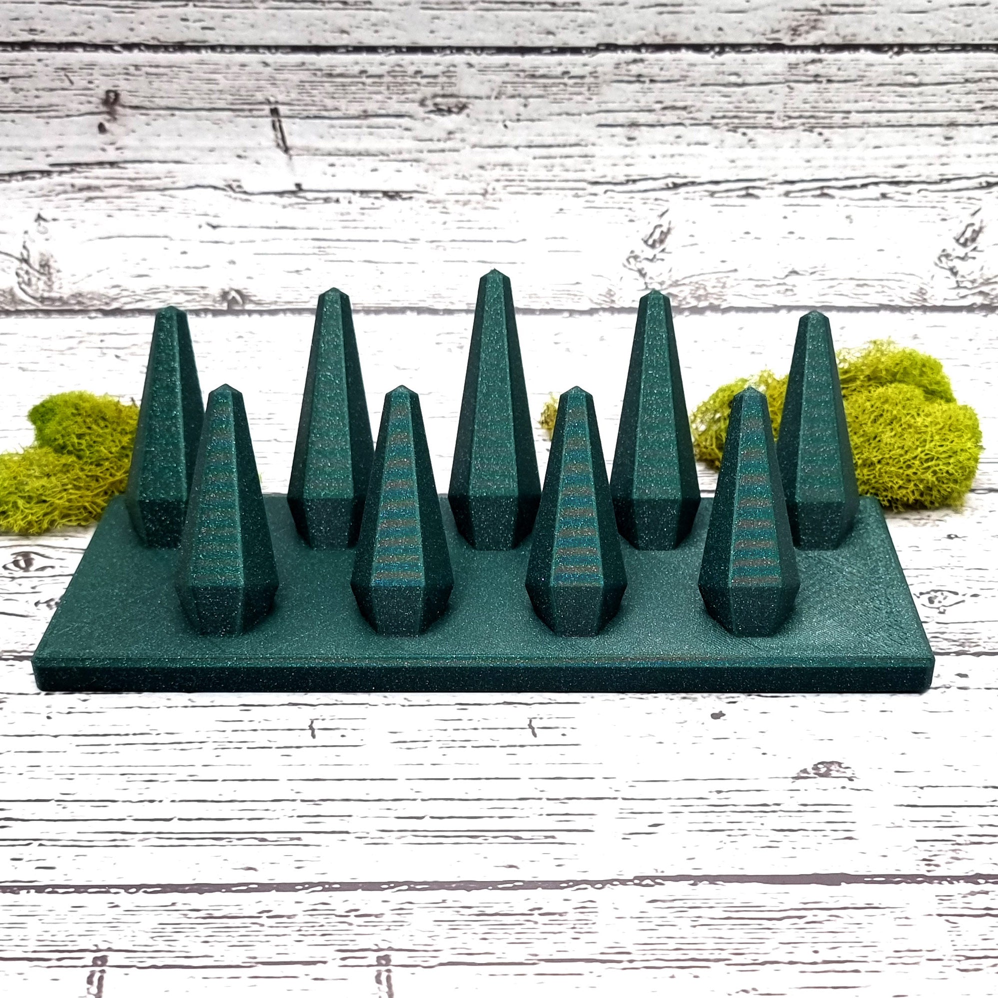9 Fingers for Large Rings Display - Alpine Green Display for Rings SweetyBijou Tools