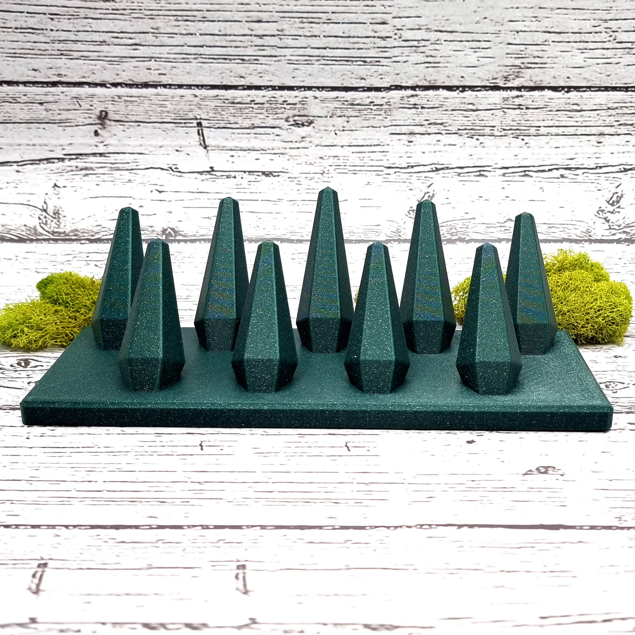 9 Fingers for Large Rings Display - Alpine Green Display for Rings SweetyBijou Tools