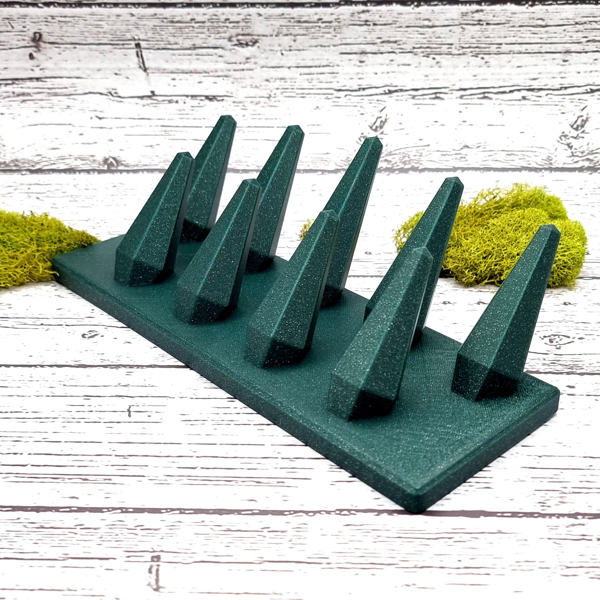 9 Fingers for Large Rings Display - Alpine Green Display for Rings SweetyBijou Tools