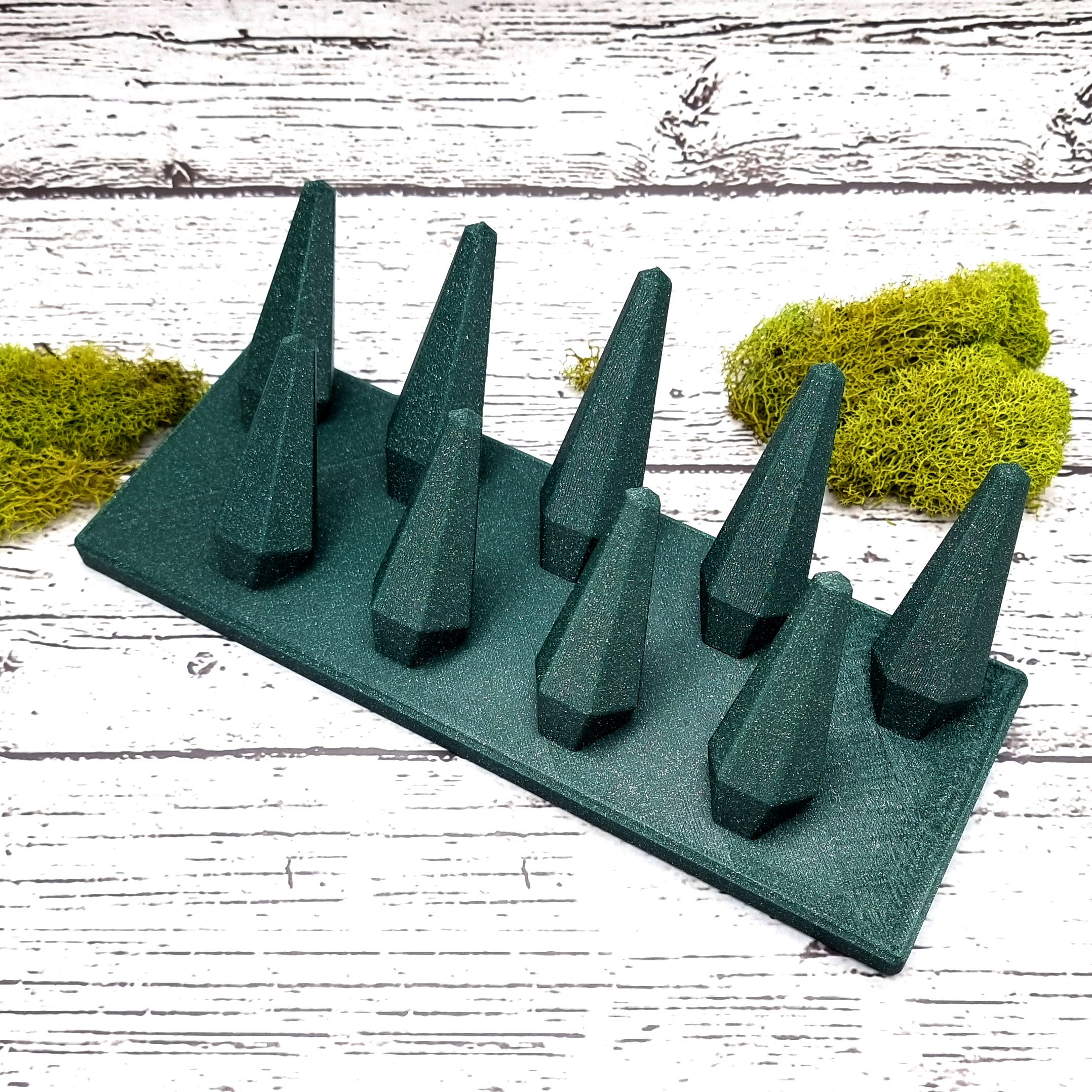 9 Fingers for Large Rings Display - Alpine Green Display for Rings SweetyBijou Tools