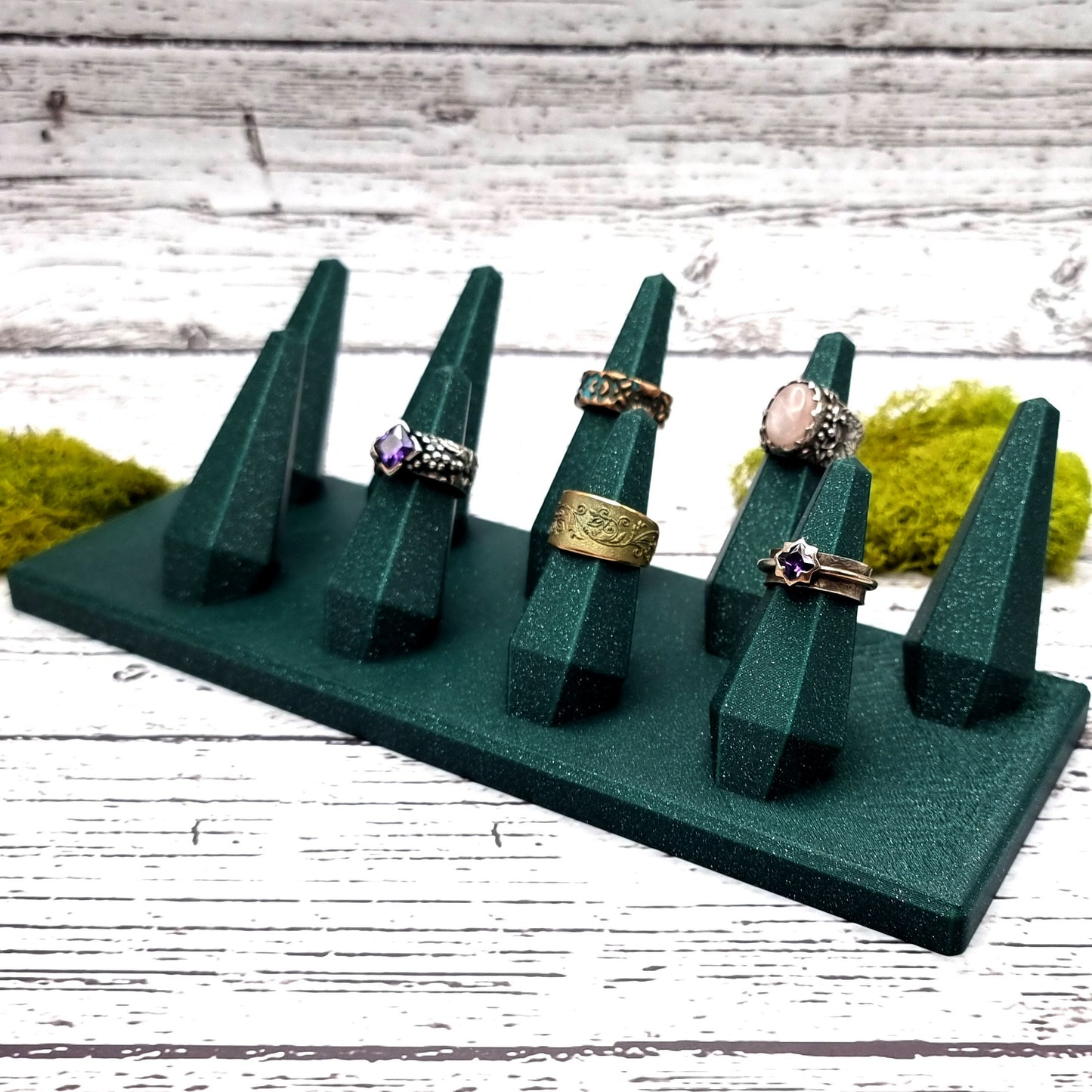 9 Fingers for Large Rings Display - Alpine Green Display for Rings SweetyBijou Tools