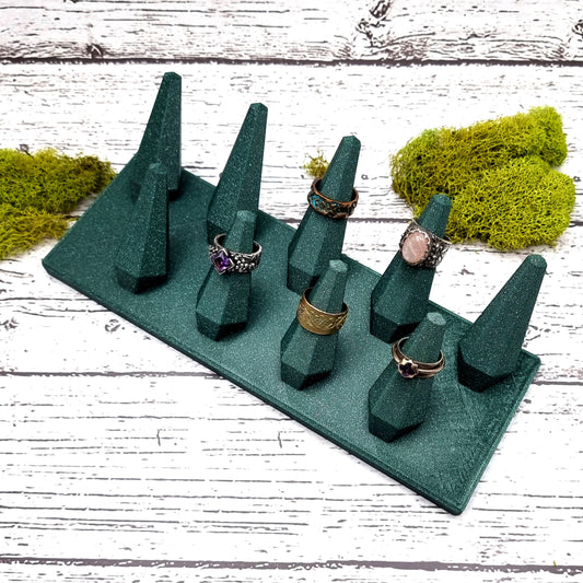9 Fingers for Large Rings Display - Alpine Green Display for Rings SweetyBijou Tools