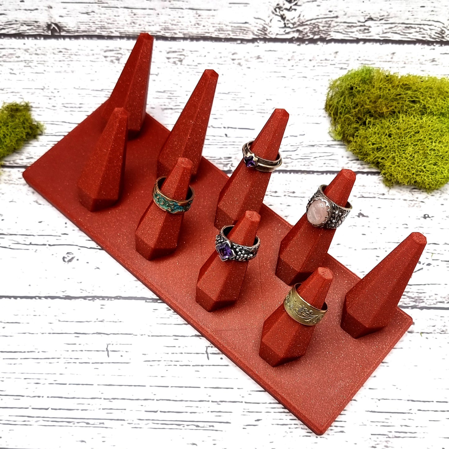 9 Fingers for Large Rings Display - Crimson Red Display for Rings SweetyBijou Tools