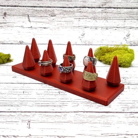 9 Fingers Display for Rings (Vertical) - Crimson Red Display for Rings SweetyBijou Tools