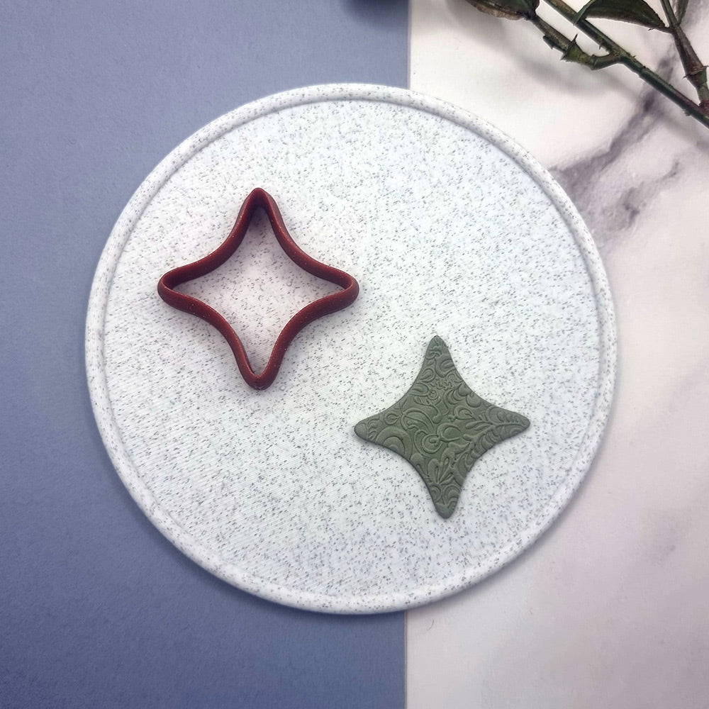 Star 4-Pointed, Smooth - Set of 11 Polymer Clay Cutter Plastic Cutters SweetyBijou Tools