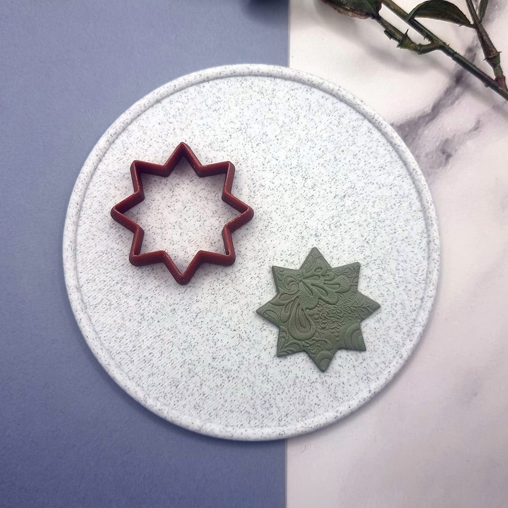Star 8-Pointed - Set of 11 Polymer Clay Cutters Plastic Cutters SweetyBijou Tools