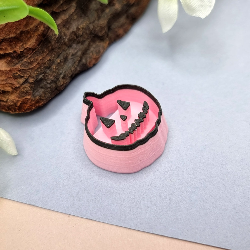 Angry pumpkin shape Halloween polymer clay cutter