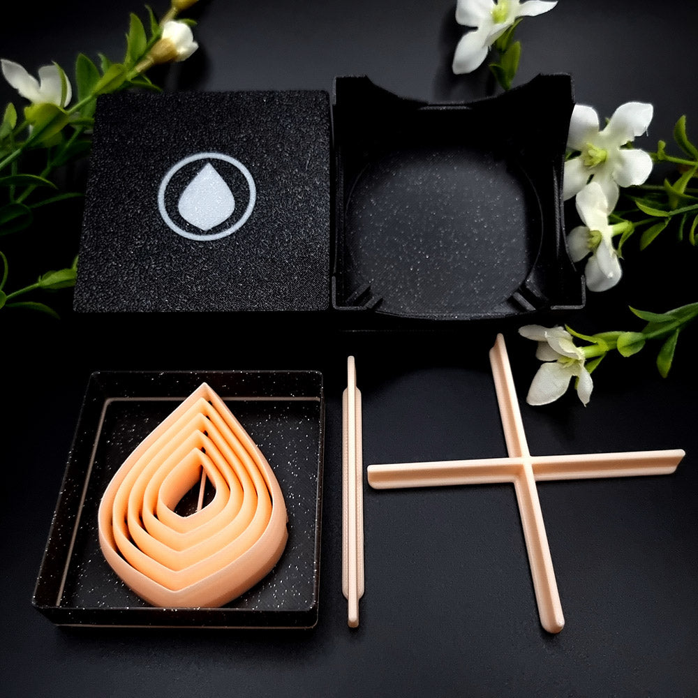 Sharp Drop polymer clay cutters in graduated nesting sizes for layered earrings - Perfectly Aligned set by SweetyBijou