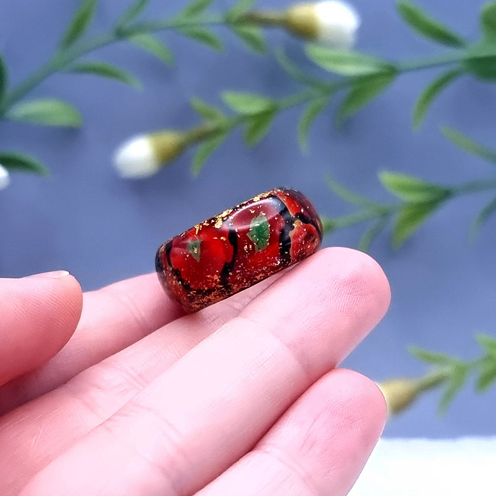 Poppy Ring With Sparkles, Size 7