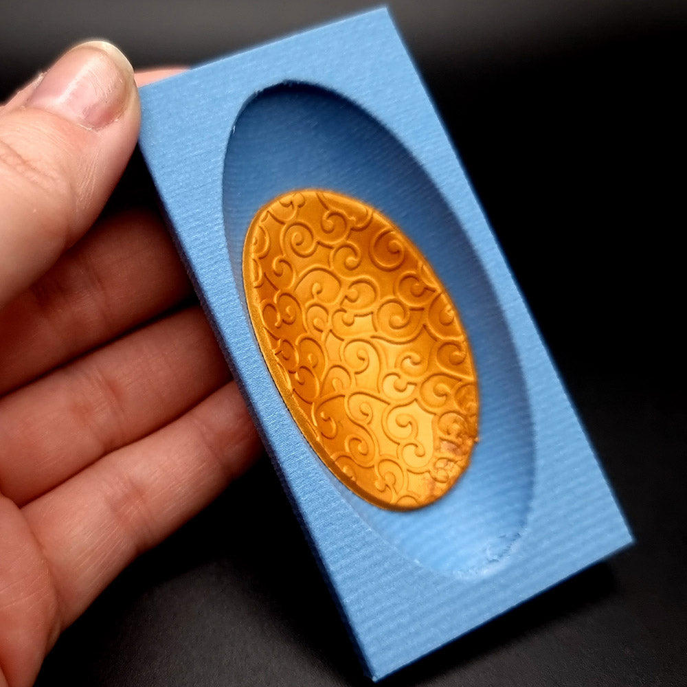 Thin Oval domed baking base for polymer clay