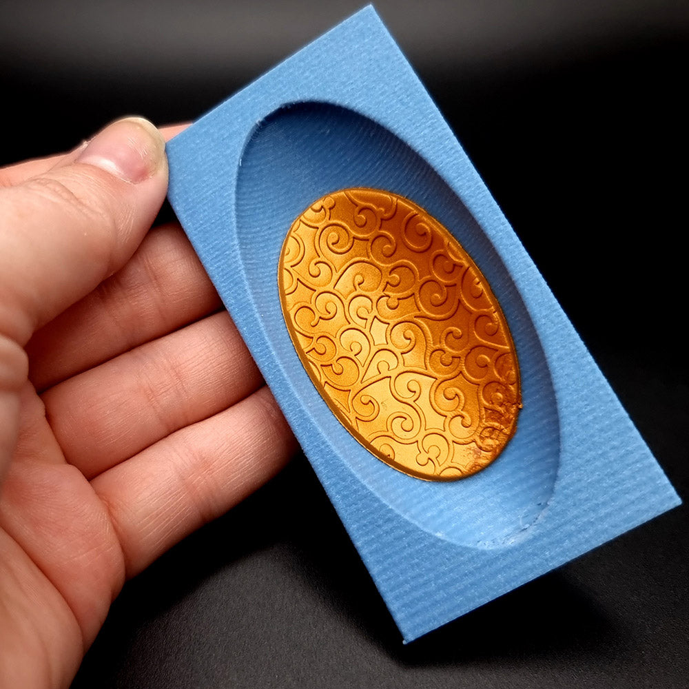 Thin Oval domed baking base for polymer clay