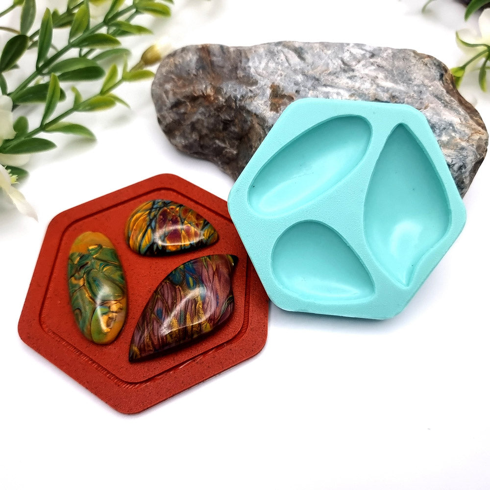 Stone Cabochon silicone mold for polymer clay