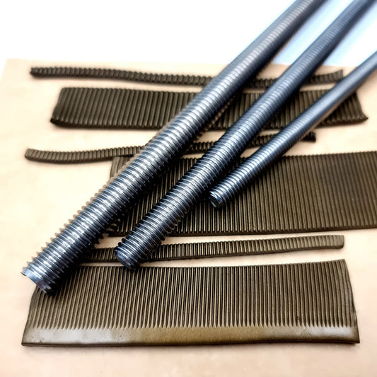 Set of 3 textured metal rod tool for polymer clay