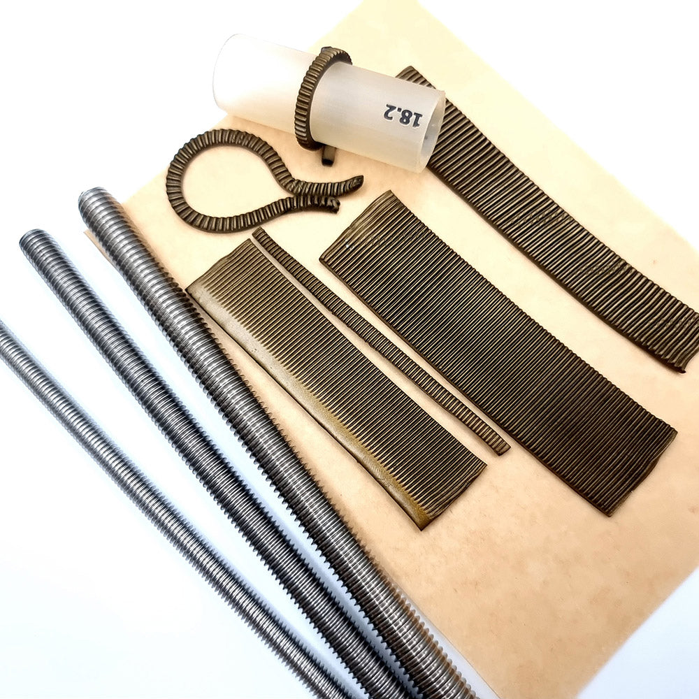 Set of 3 textured metal rod tool for polymer clay