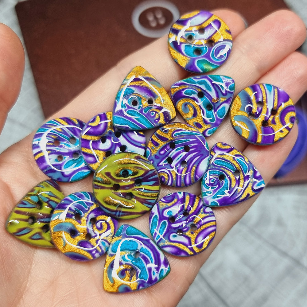 SweetyBijou Buttons Toolkit Set 1 polymer clay button maker with cutters and center pins