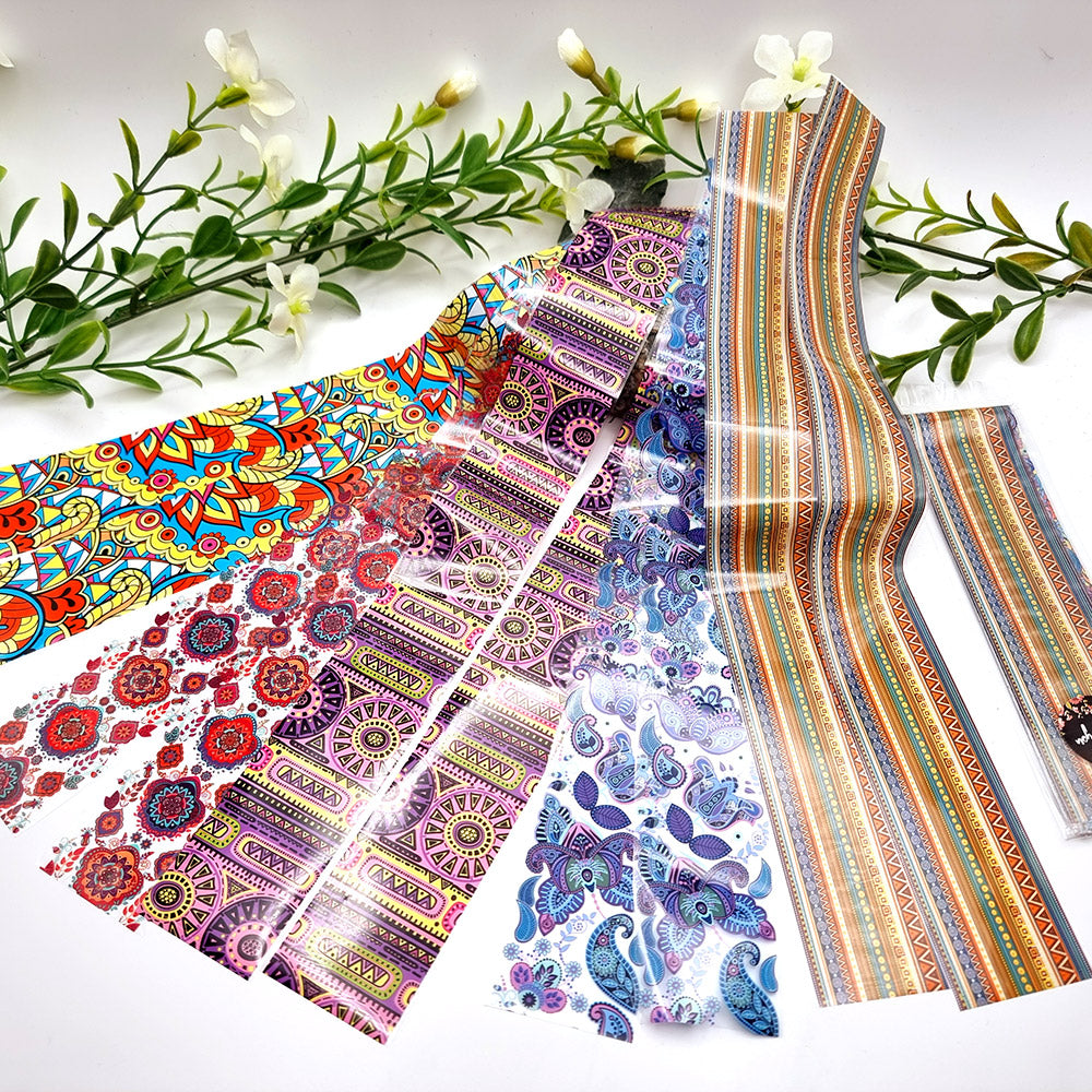 SweetyBijou Colorful Patterns Set 1 transfer foils for polymer clay