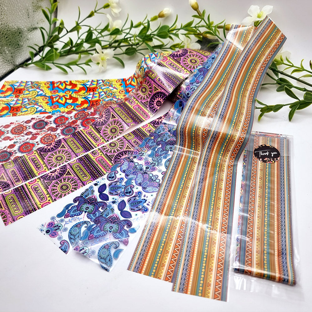 SweetyBijou Colorful Patterns Set 1 transfer foils for polymer clay