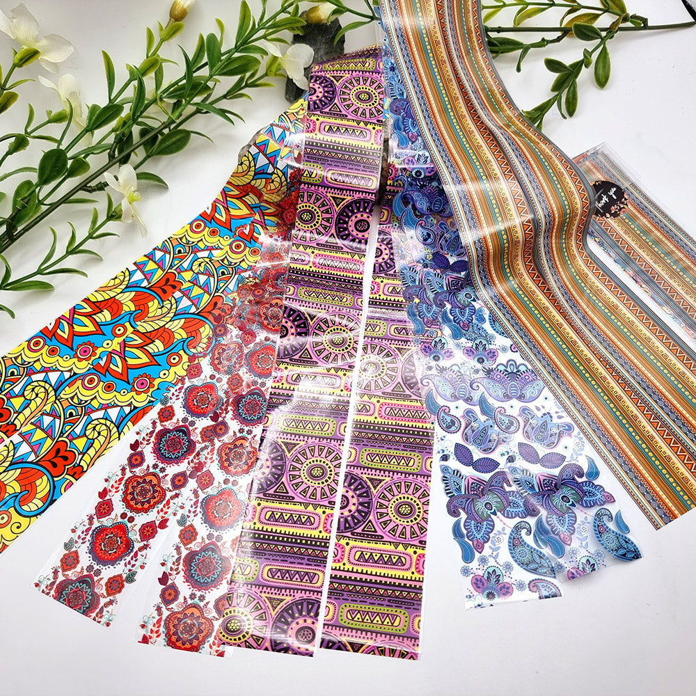 SweetyBijou Colorful Patterns Set 1 transfer foils for polymer clay