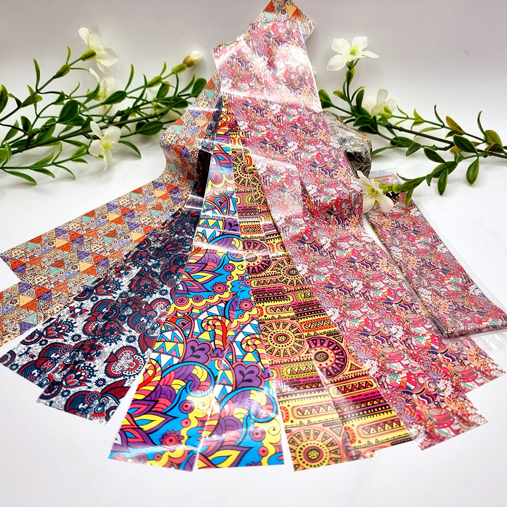 SweetyBijou Colorful Patterns Set 2 transfer foils for polymer clay