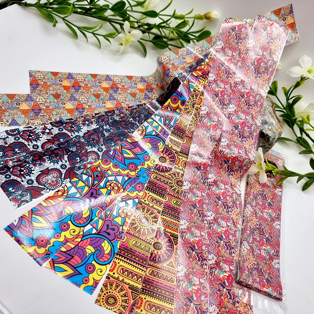 SweetyBijou Colorful Patterns Set 2 transfer foils for polymer clay