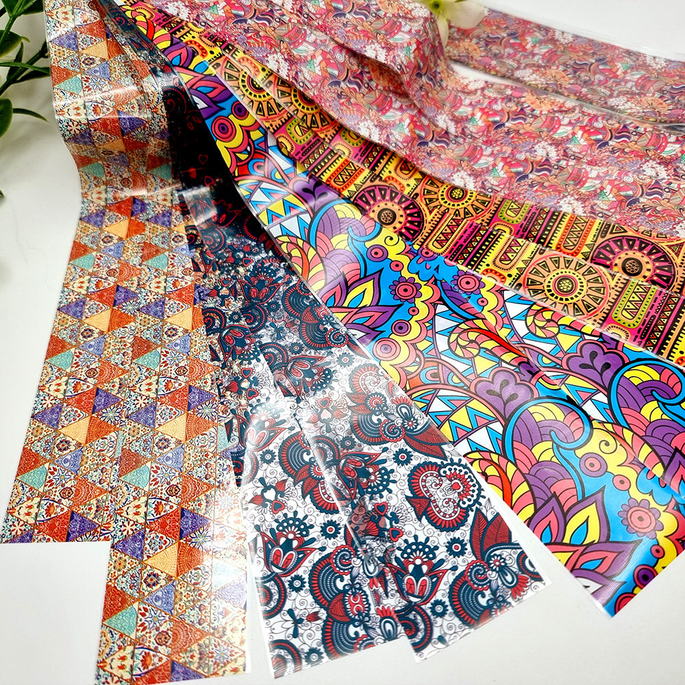 SweetyBijou Colorful Patterns Set 2 transfer foils for polymer clay