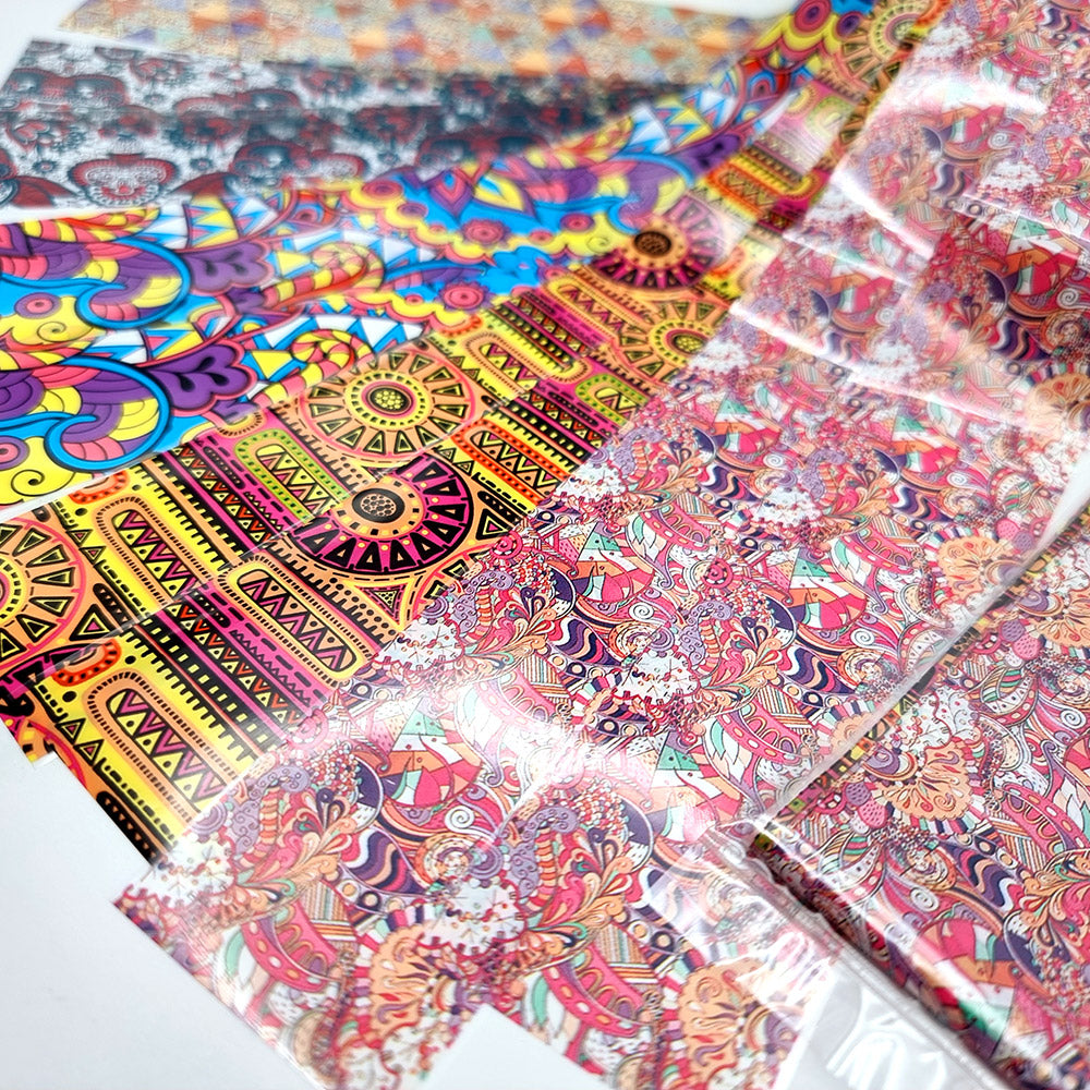SweetyBijou Colorful Patterns Set 2 transfer foils for polymer clay