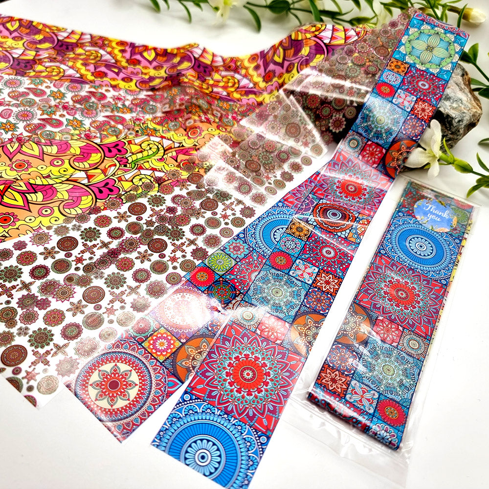 SweetyBijou Colorful Patterns Set 3 transfer foils for polymer clay