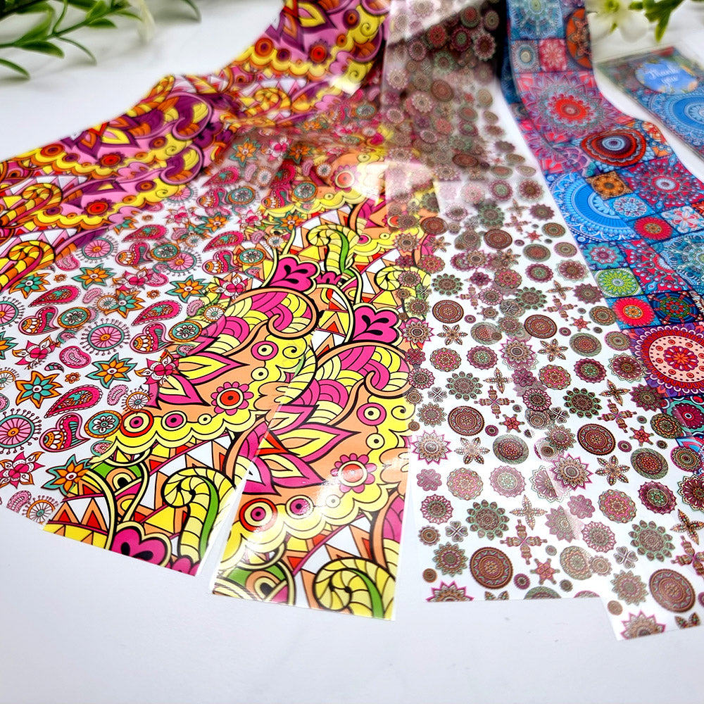 SweetyBijou Colorful Patterns Set 3 transfer foils for polymer clay