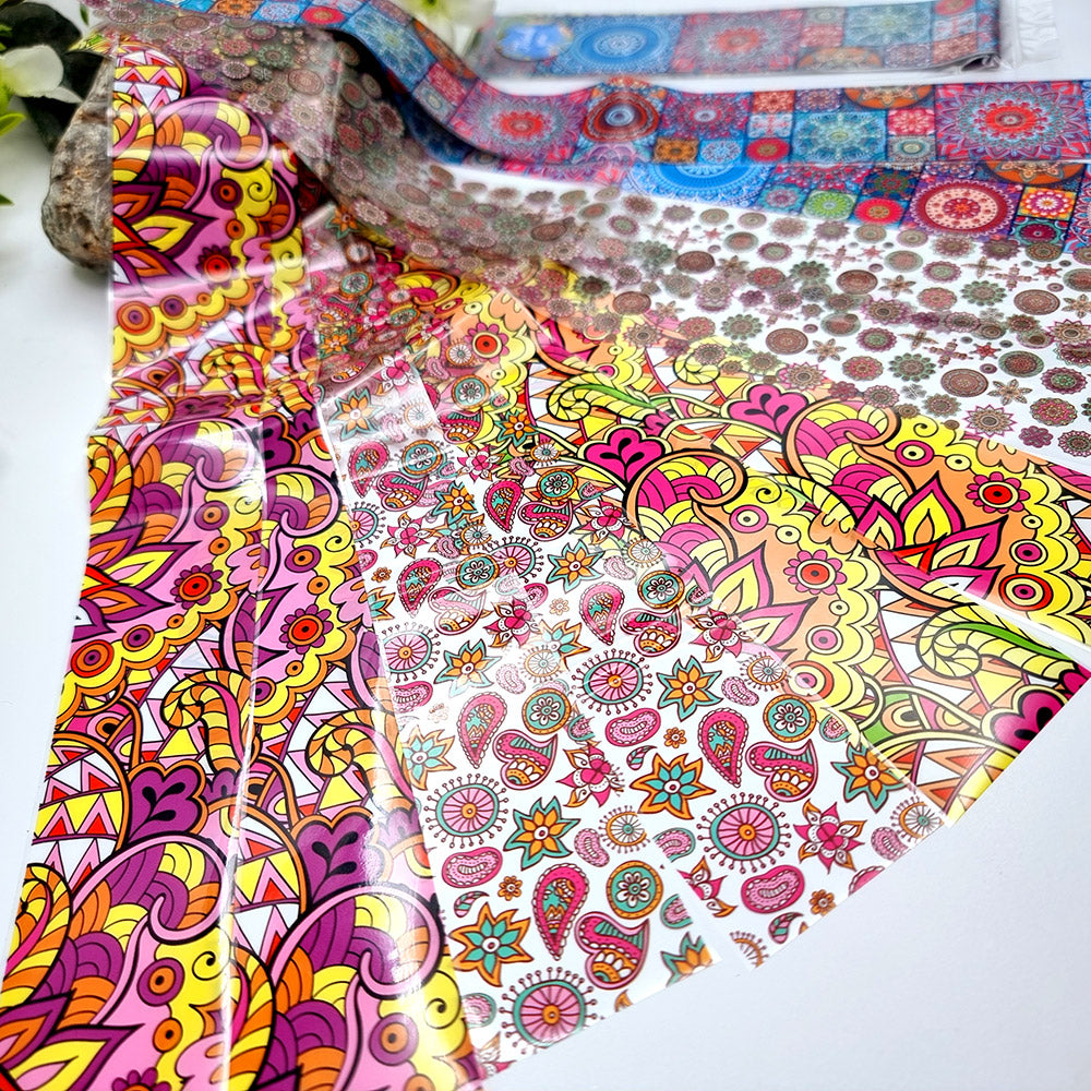 SweetyBijou Colorful Patterns Set 3 transfer foils for polymer clay