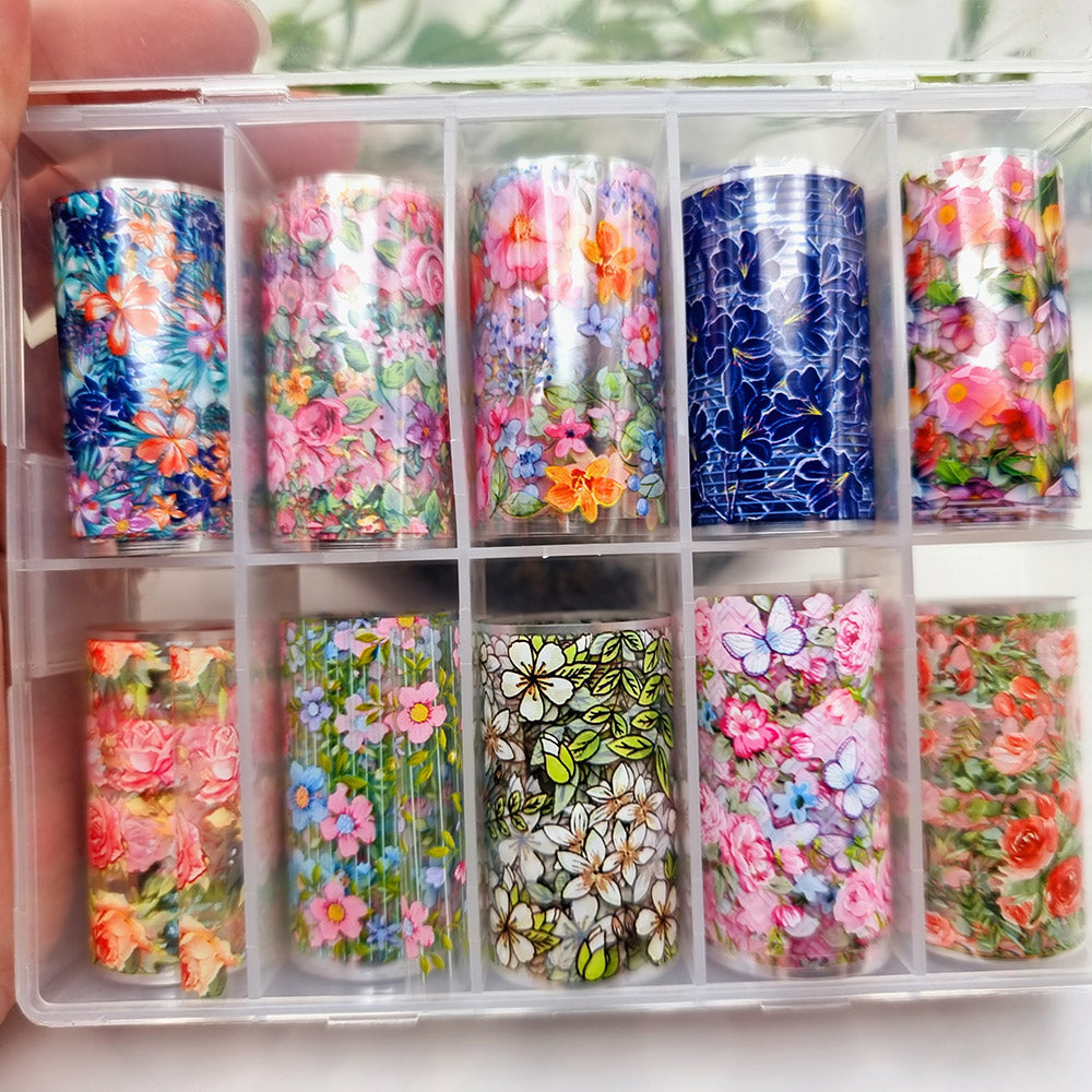 SweetyBijou Floral Patterns transfer foils for polymer clay
