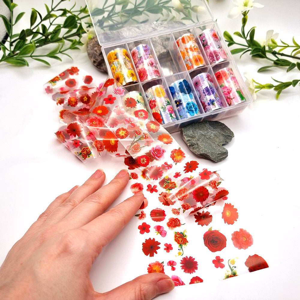 SweetyBijou Garden Flowers transfer foils for polymer clay