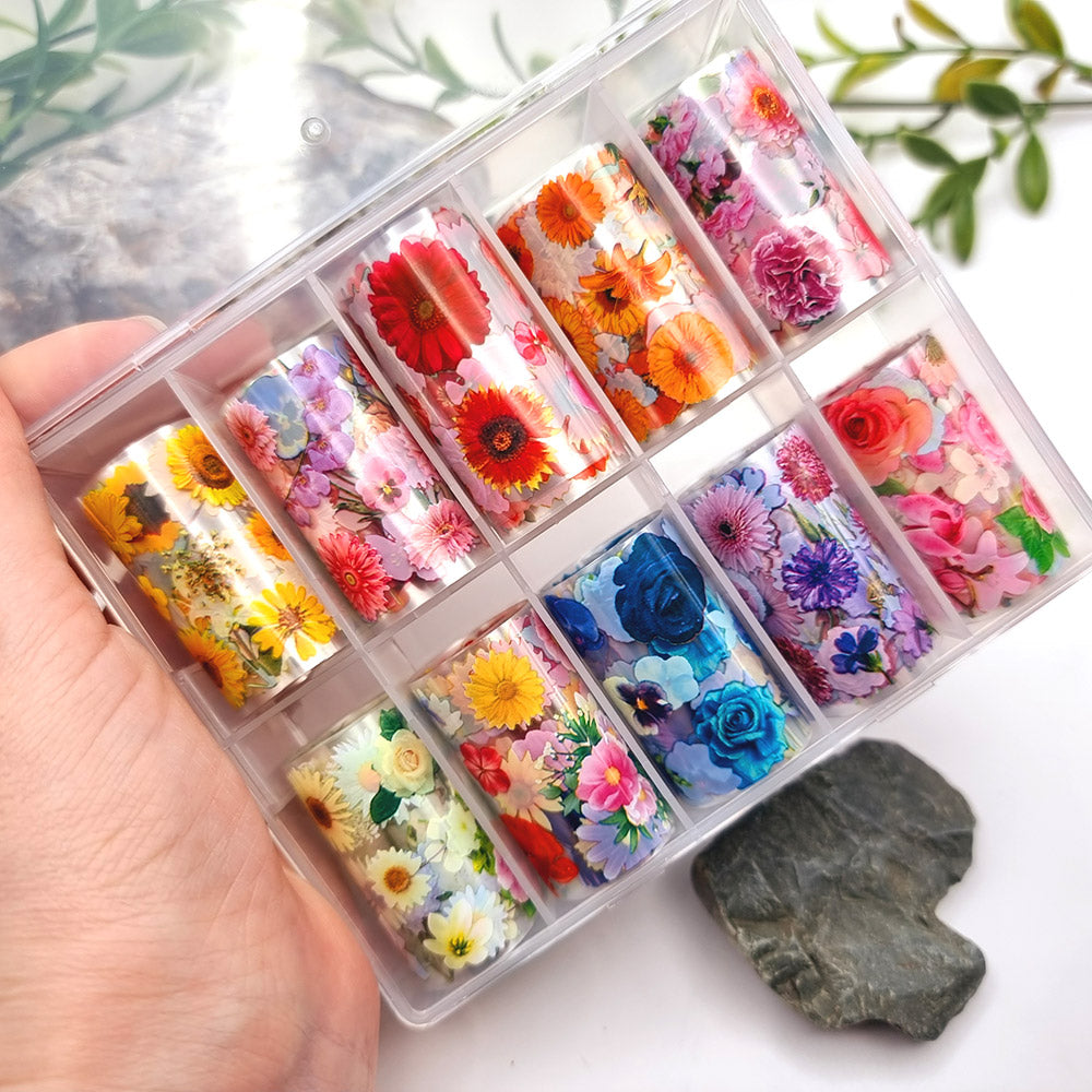 SweetyBijou Garden Flowers transfer foils for polymer clay