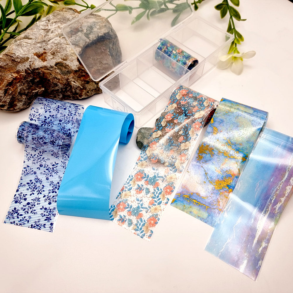 SweetyBijou Blue Lagoon transfer foils for polymer clay