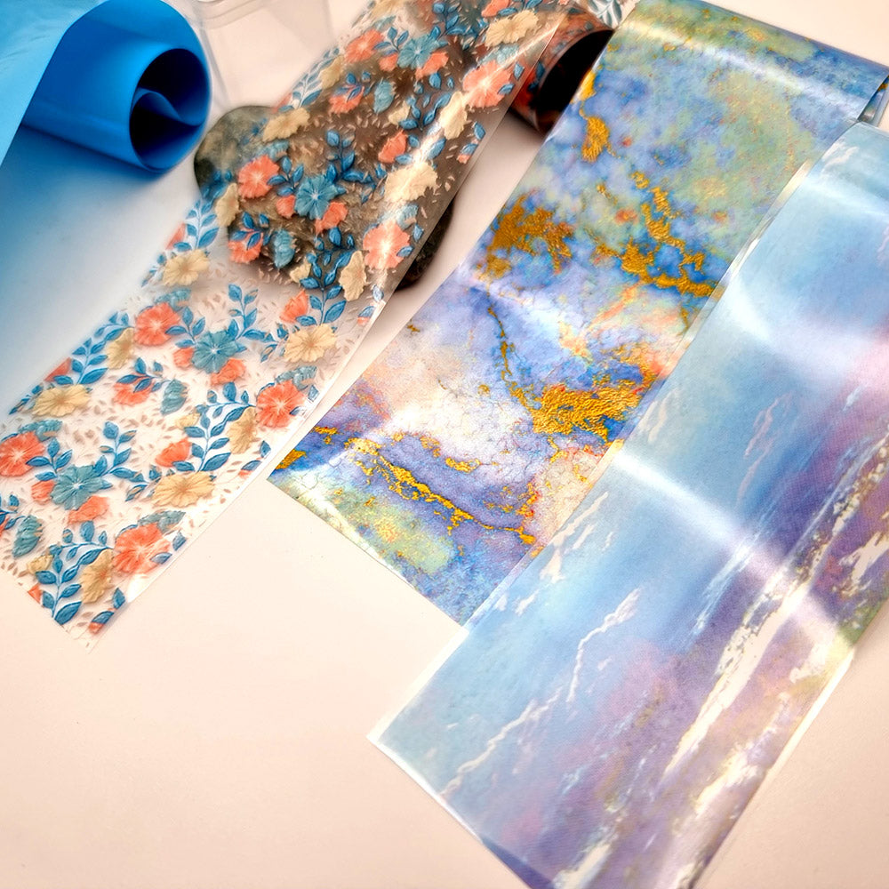 SweetyBijou Blue Lagoon transfer foils for polymer clay
