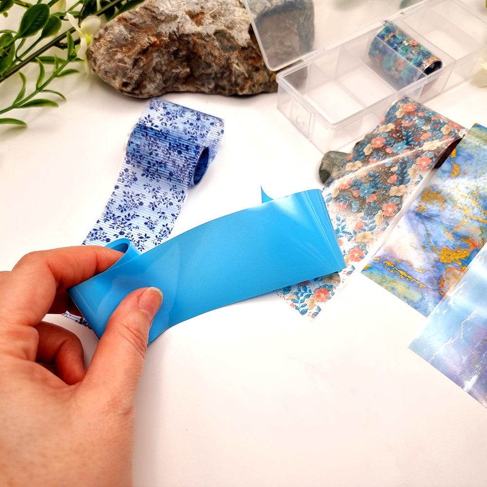 SweetyBijou Blue Lagoon transfer foils for polymer clay